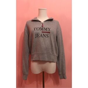 Tommy Hilfiger Gray Sweatshirt with Red Accents